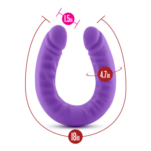 Ruse 18 Silicone Slim Double Dong Purple "