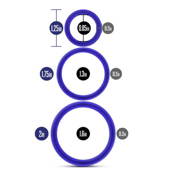 Performance Vs4 Pure Premium Silicone Cockring Set Indigo