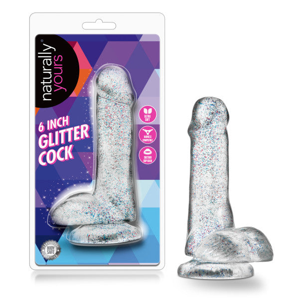 Naturally Yours 6 Glitter Cock Sparkling Clear "