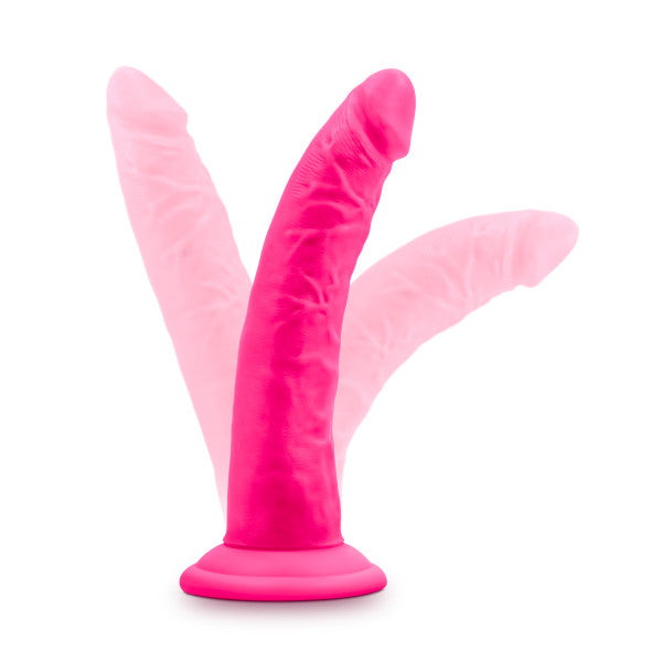 Neo Elite 7.5in Silicone Dual Density Cock Neon Pink