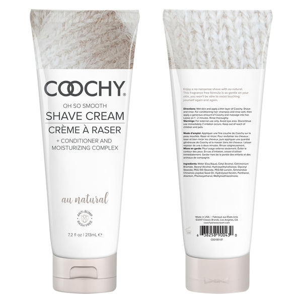 Coochy Shave Cream Au Natural 7.2 Oz