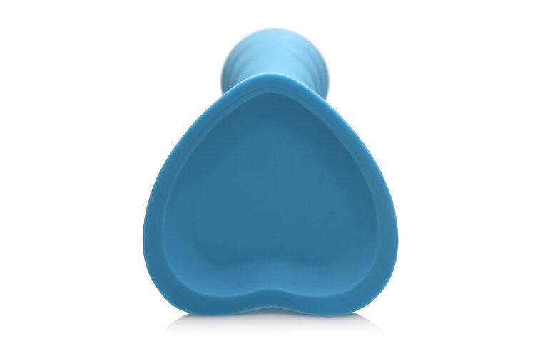 Simply Sweet Ribbed Silicone Dildo Blue