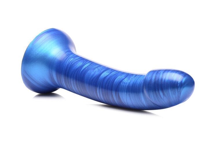 Simply Sweet 7 In Metallic Silicone Dildo Blue