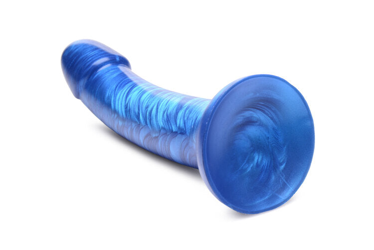 Simply Sweet 7 In Metallic Silicone Dildo Blue