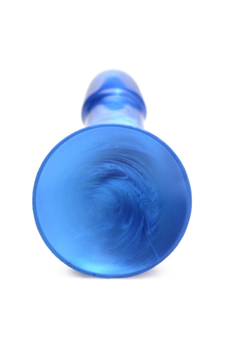 Simply Sweet 7 In Metallic Silicone Dildo Blue