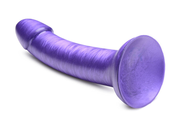 Simply Sweet 7 In Metallic Silicone Dildo Purple