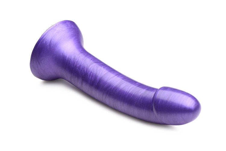 Simply Sweet 7 In Metallic Silicone Dildo Purple