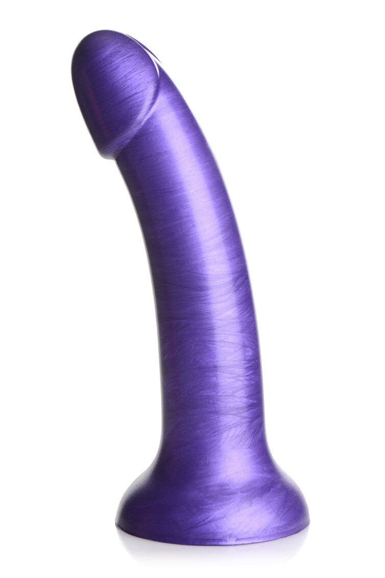 Simply Sweet 7 In Metallic Silicone Dildo Purple