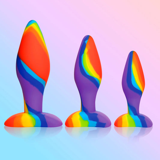 Simply Sweet Rainbow Silicone Butt Plug Set