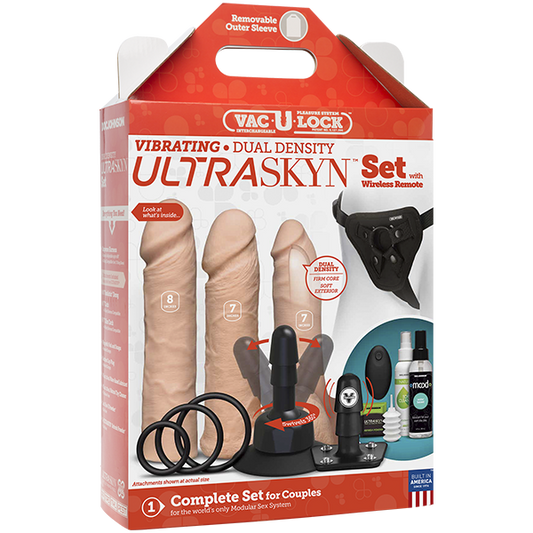 Vac-u-lock Vibrating Dual Density Ultraskyn Set Vanilla