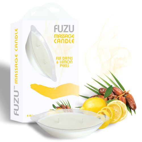 Fuzu Massage Candle Fiji Dates & Lemon Peel 4 Oz