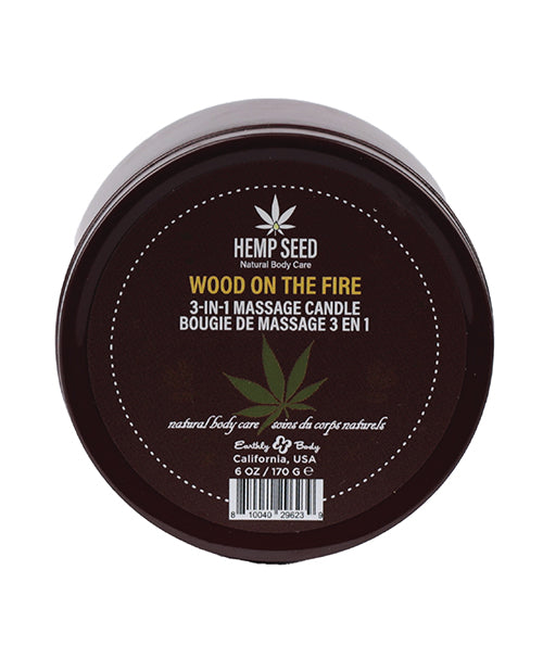 Hemp Seed 3-in-1 Wood On The Fire Candle 6 Oz