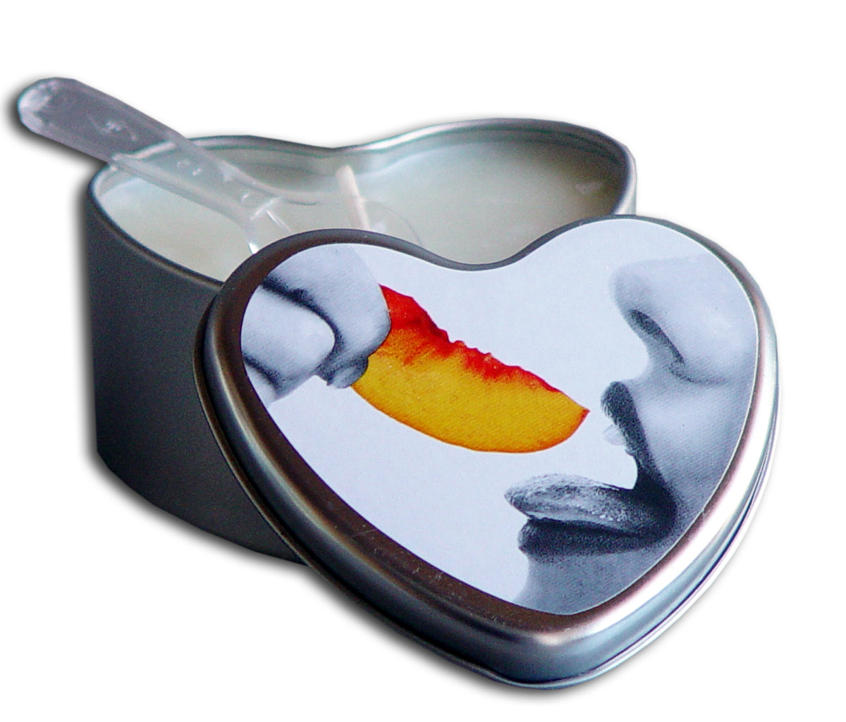 Candle 3-in-1 Heart Edible Peach 4.7 Oz