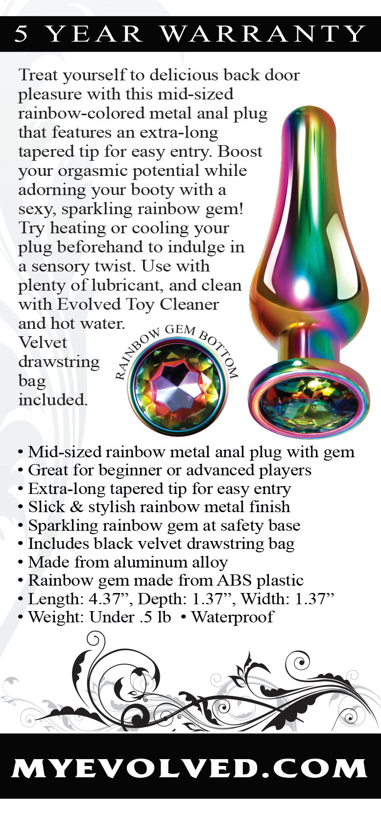 Rainbow Metal Plug Medium