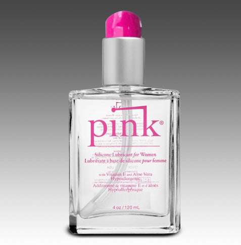 Pink Silicone Lube4 Oz Glass Bottle