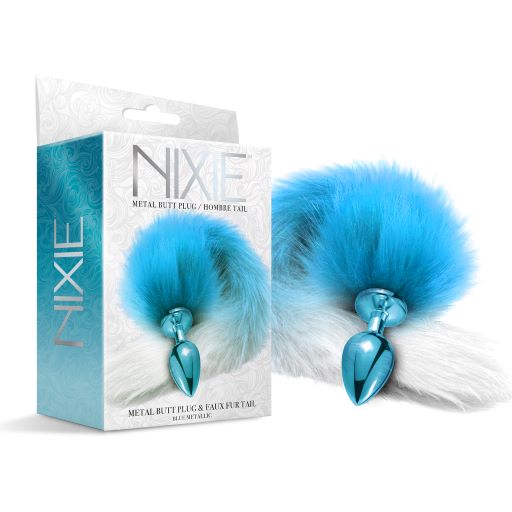 Nixie Metal Plug W/ Ombre Tail Medium Blue Metallic