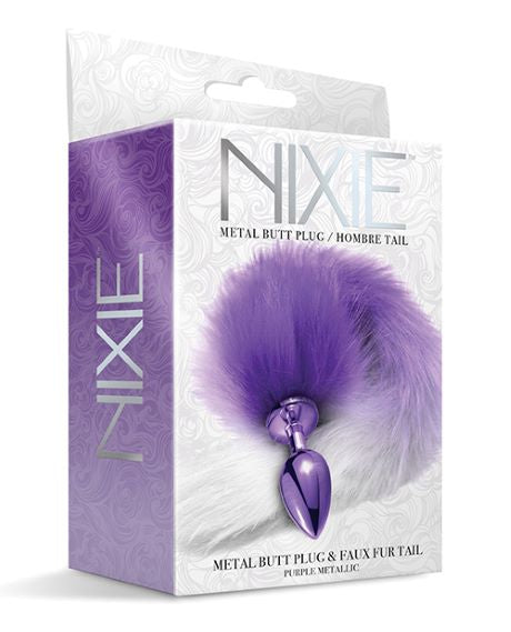 Nixie Metal Plug W/ Ombre Tail Medium Purple Metallic