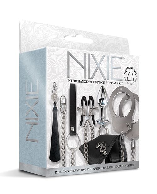 Nixie Interchangeable 8pc Bondage Kit Silver