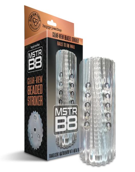 Mstr B8 Clear-view Beaded Stroker Balls To The Wall