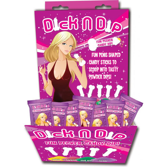 Dick N Dip Pecker Candy Fun Dip Asst Flavors 40pc Display