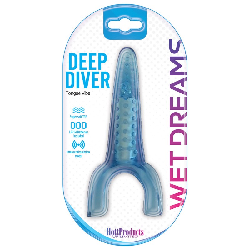 Tongue Star Deep Diver Blue Vibrating Tongue With Motor