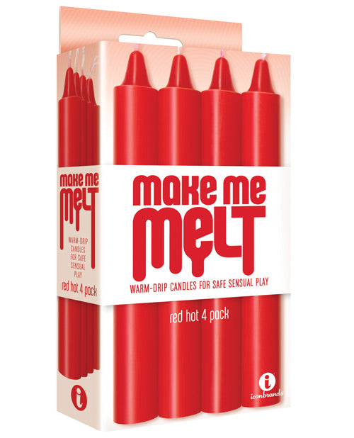 The 9's Make Me Melt Sensual Warm-drip Candles 4pk Red