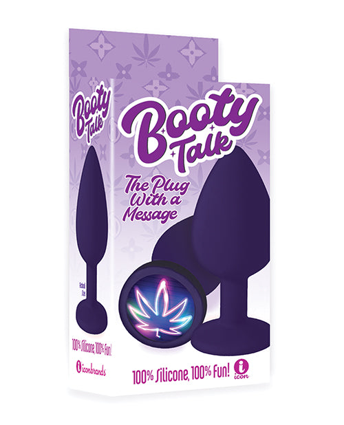 The 9's Booty Talk Neon Leaf Silicone Butt Plug