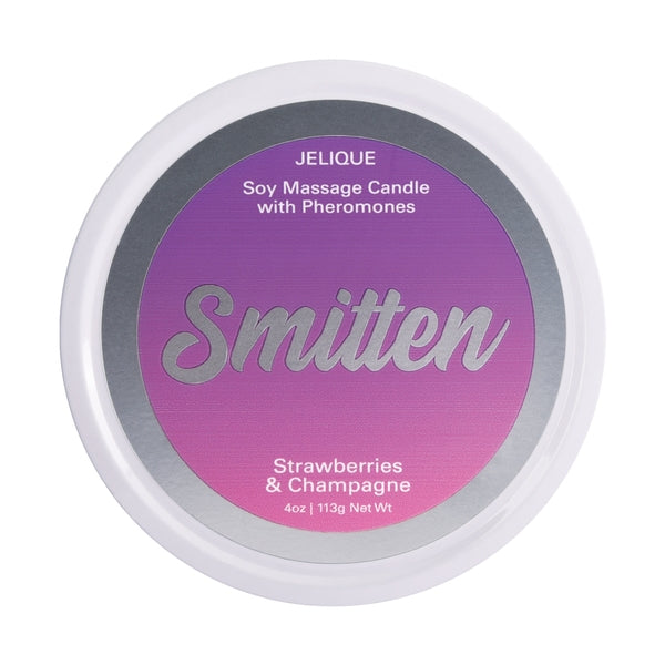 Massage Candle W/ Pheromones Smitten Strawberry & Champagne 4oz