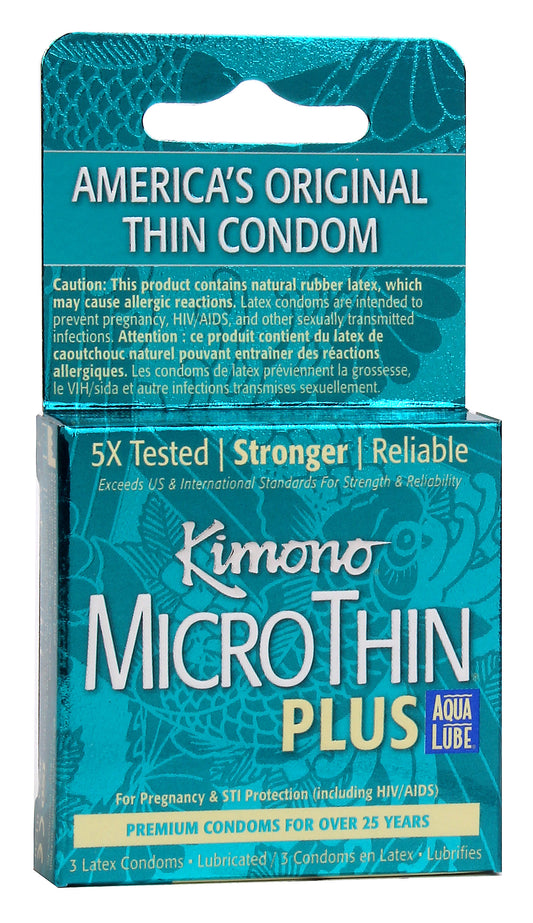 Kimono Microthin W/ Aqua Lube 3pk