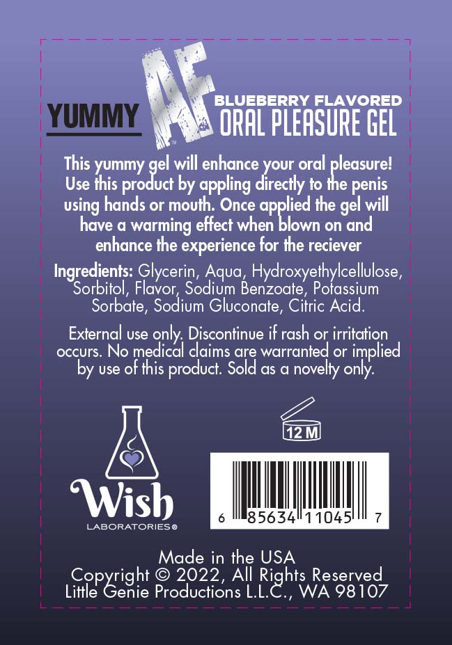 Yummy Af Oral Pleasure Gel Blueberry 2.2oz