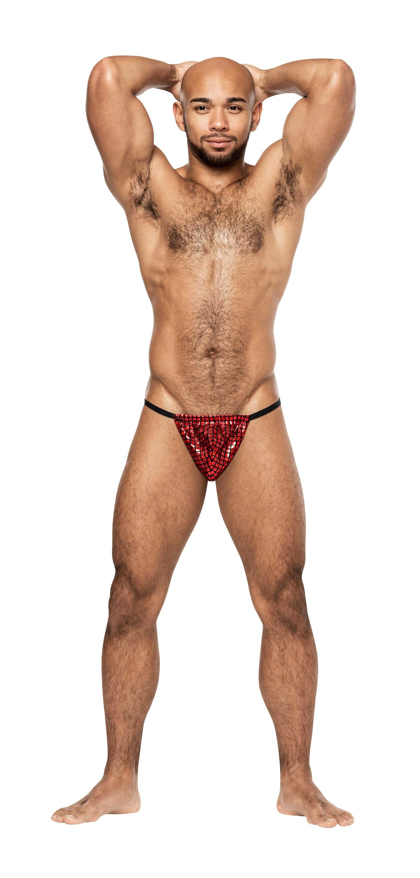 Disco Desire Posing Strap Red O/s