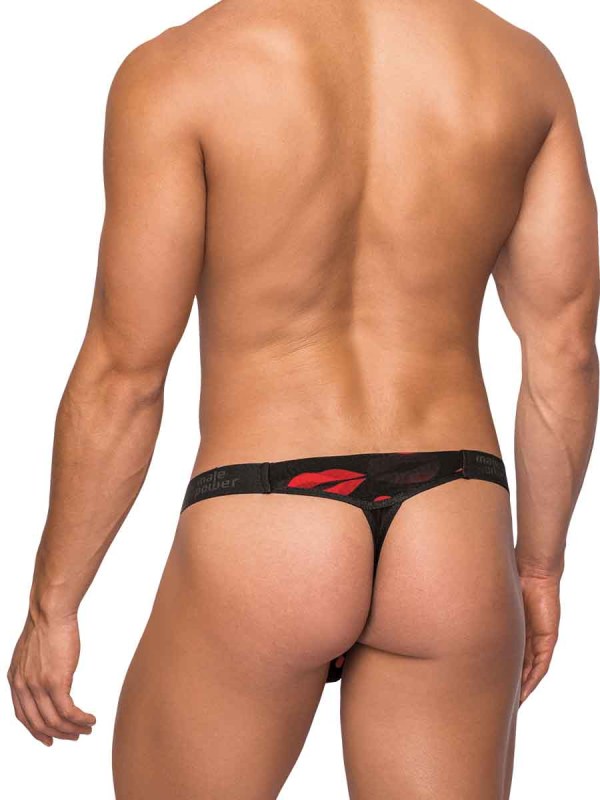 Kiss Me Micro Thong V Lips Print L/xl