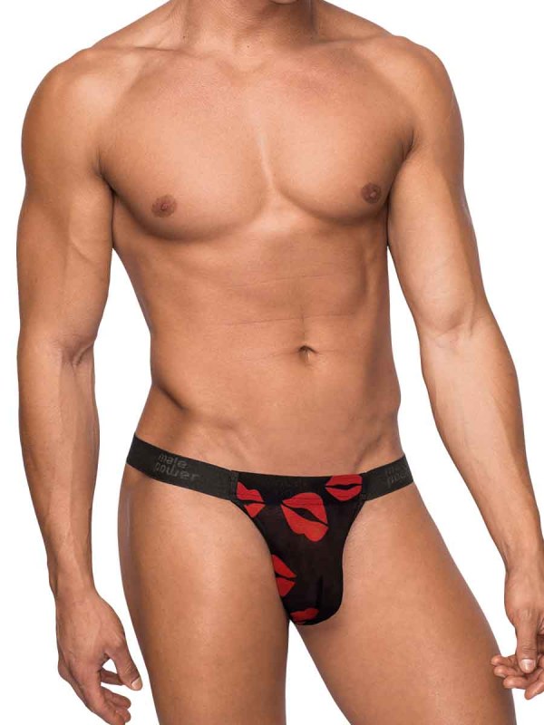 Kiss Me Micro Thong V Lips Print L/xl