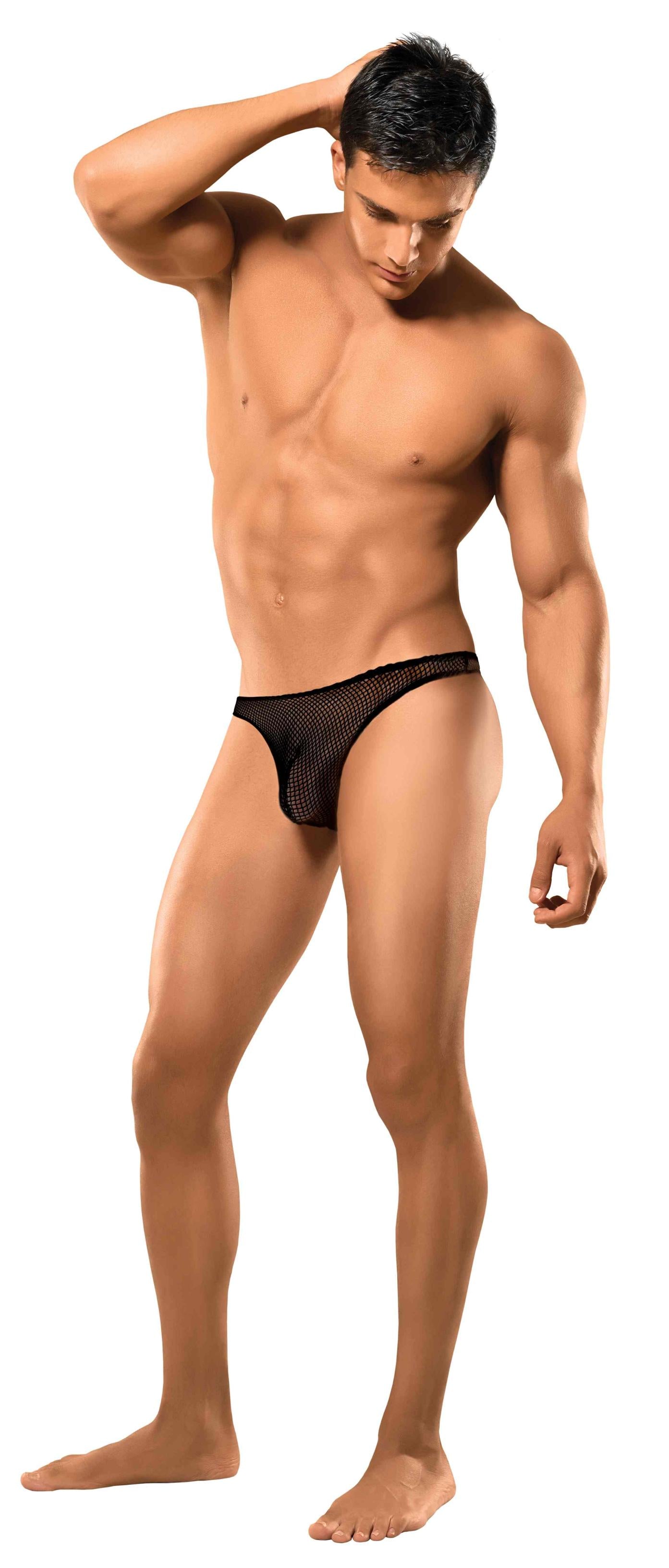 Stretch Net Bong Thong Black S/m