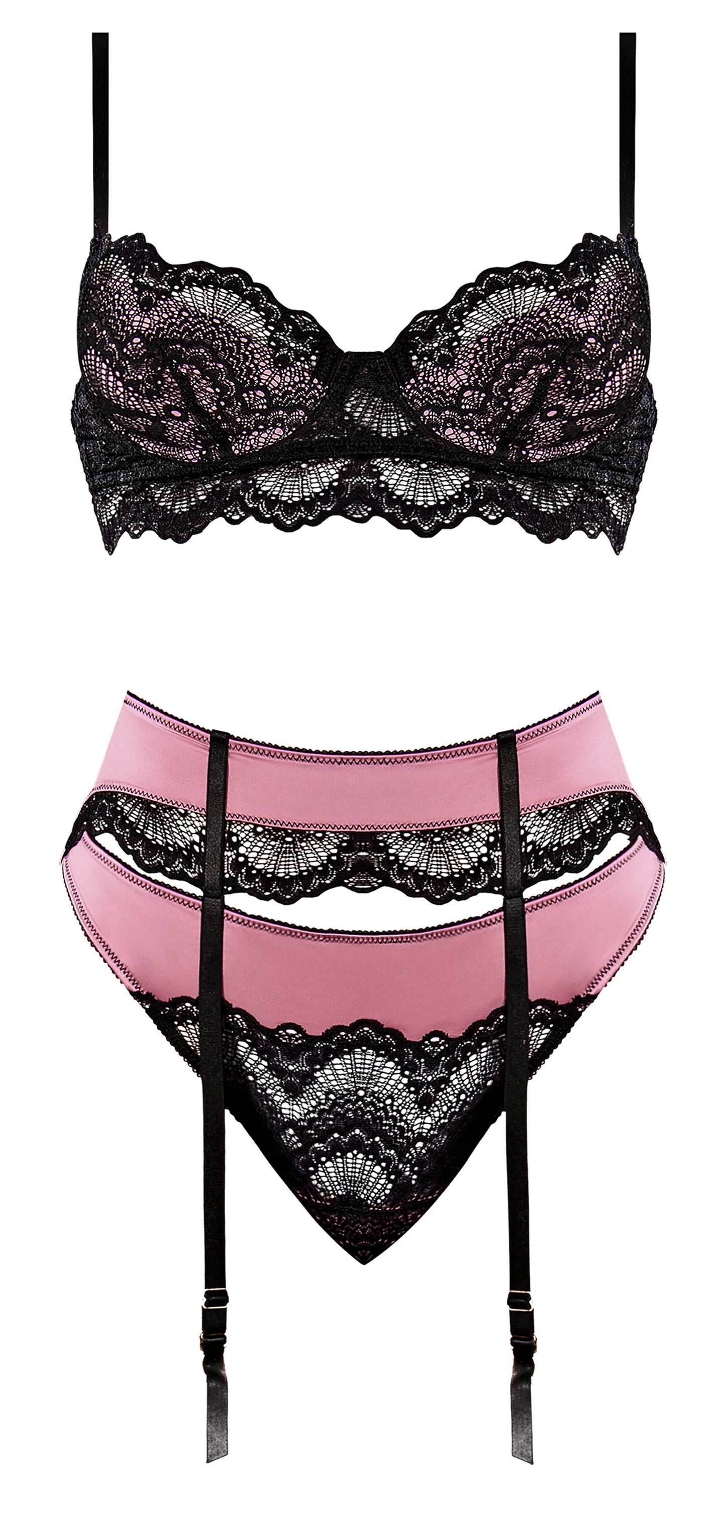 Sensual Desires Bra Cincher & Thong Mauve L/xl