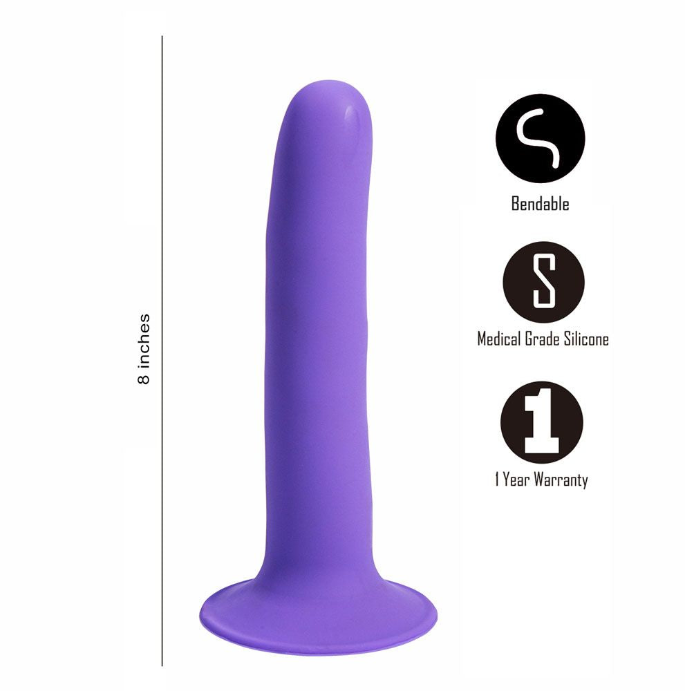 Marin 8 In Posable Silicone Dong Purple