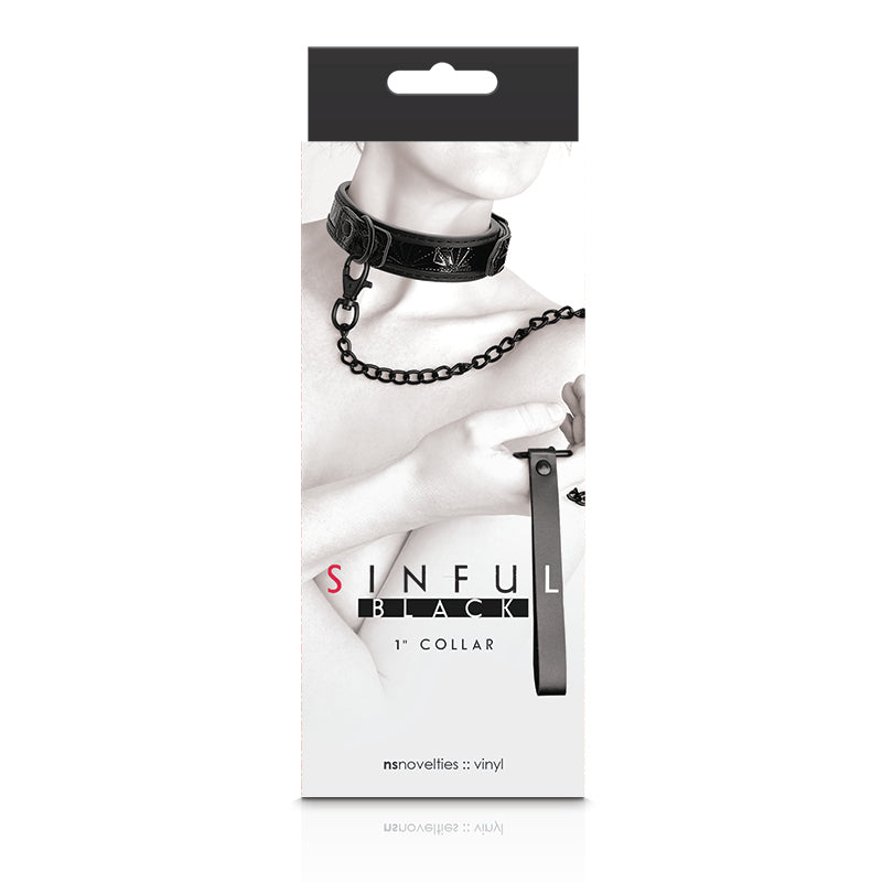 Sinful 1in Collar Black