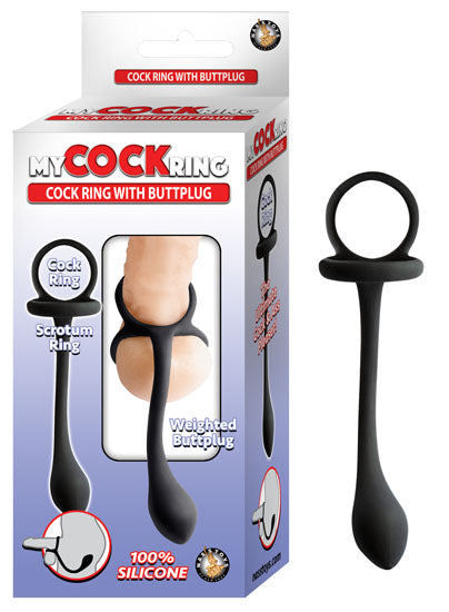 My Cockring Cockring W/ Butt Plug Black