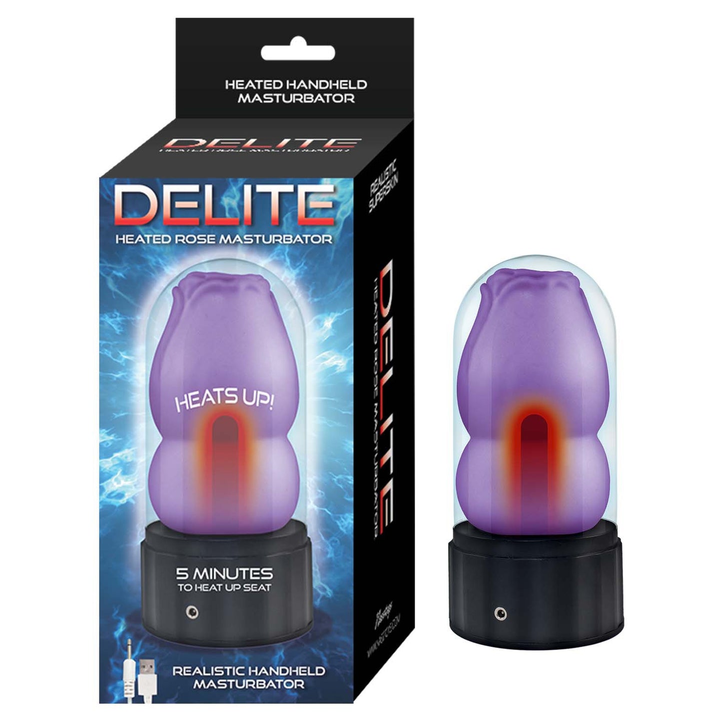 Delite Heated Rose Masturbator Purple