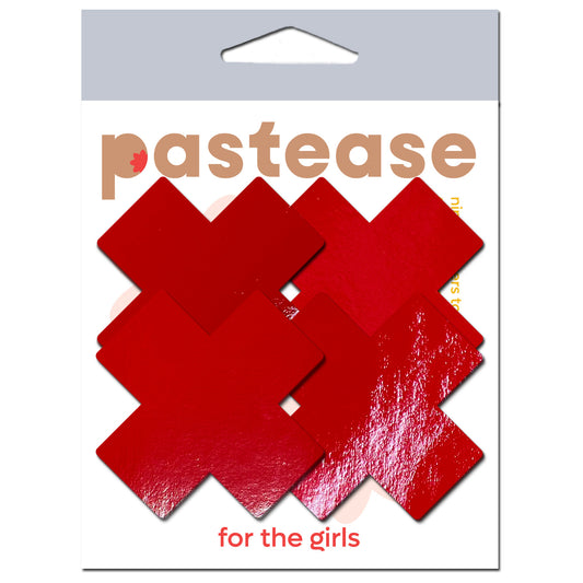 Pastease Petite Plus X Faux Latex Red Crosses