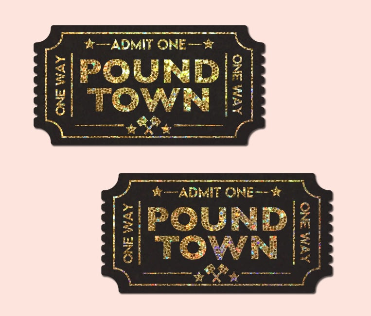 Pastease Pound Town One-way Tickets Gold Glitter