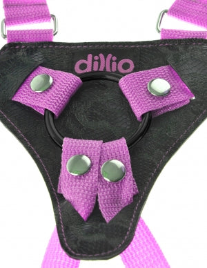 Dillio 7 Strap On Suspender Harness Set Pink "