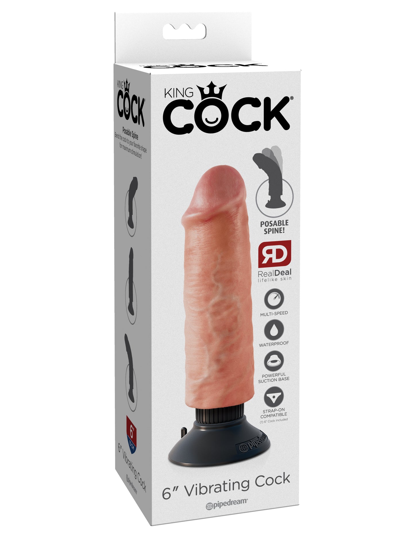 King Cock 6 In Cock Flesh Vibrating