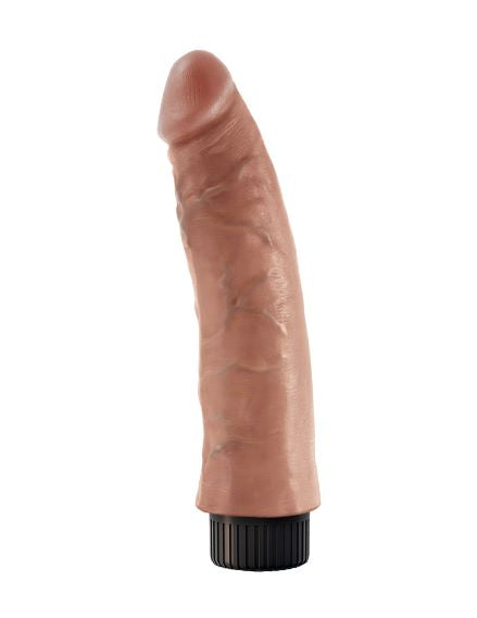 King Cock 7 In Vibrating Tan