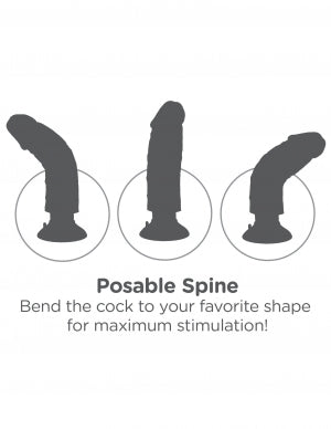 King Cock 8 In Cock Brown Vibrating