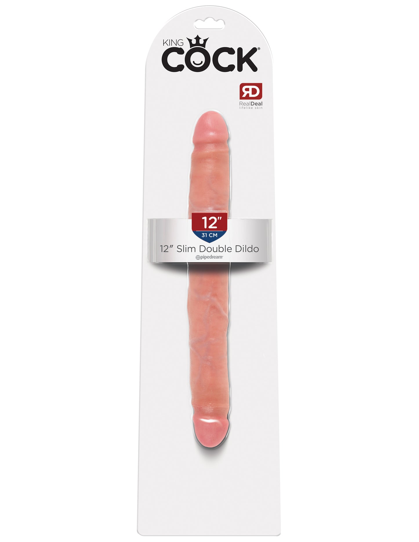 King Cock 12 In Slim Double Dildo Flesh