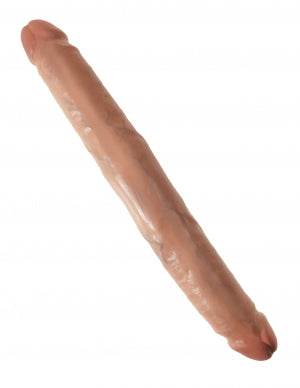 King Cock 12 In Slim Double Dildo Tan