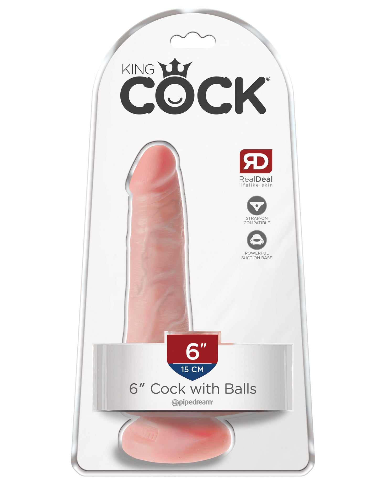 King Cock 6 In Cock W/balls Light