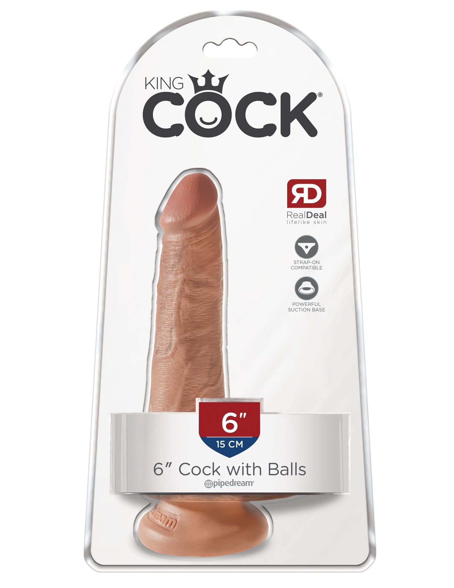 King Cock 6 In Cock W/balls Tan