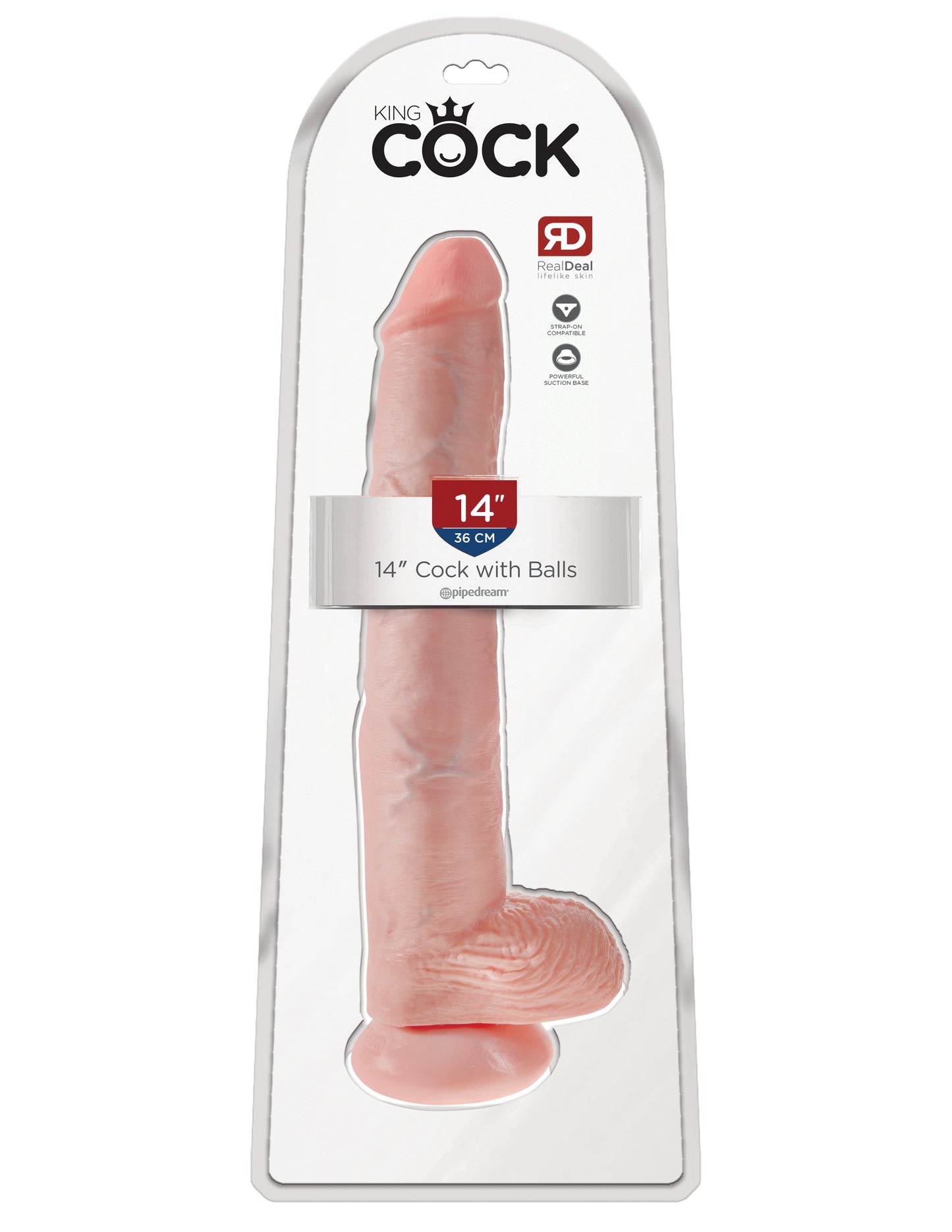 King Cock 14 In Cock W/balls Light